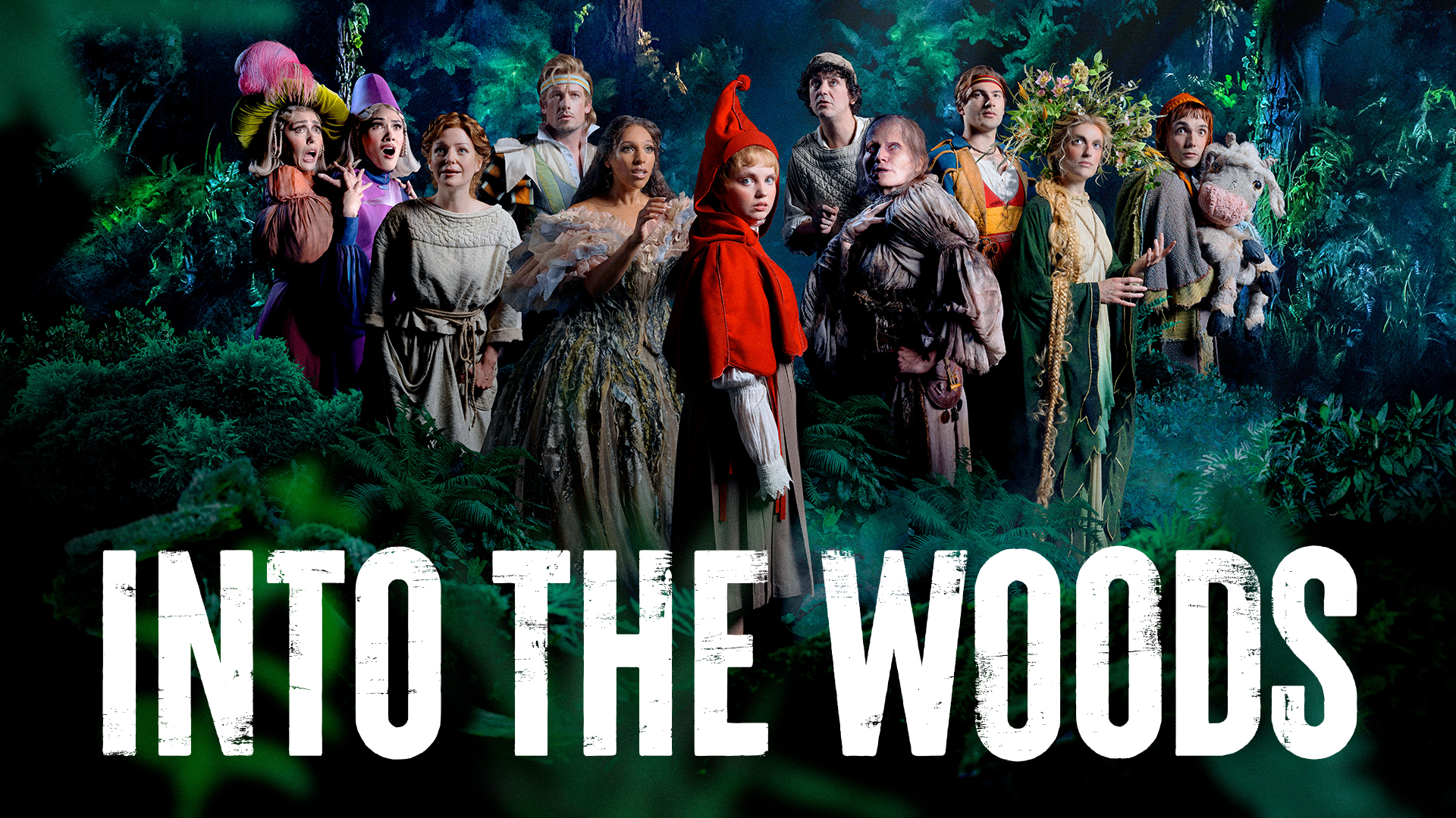 Into The Woods artwork featuring members of the company