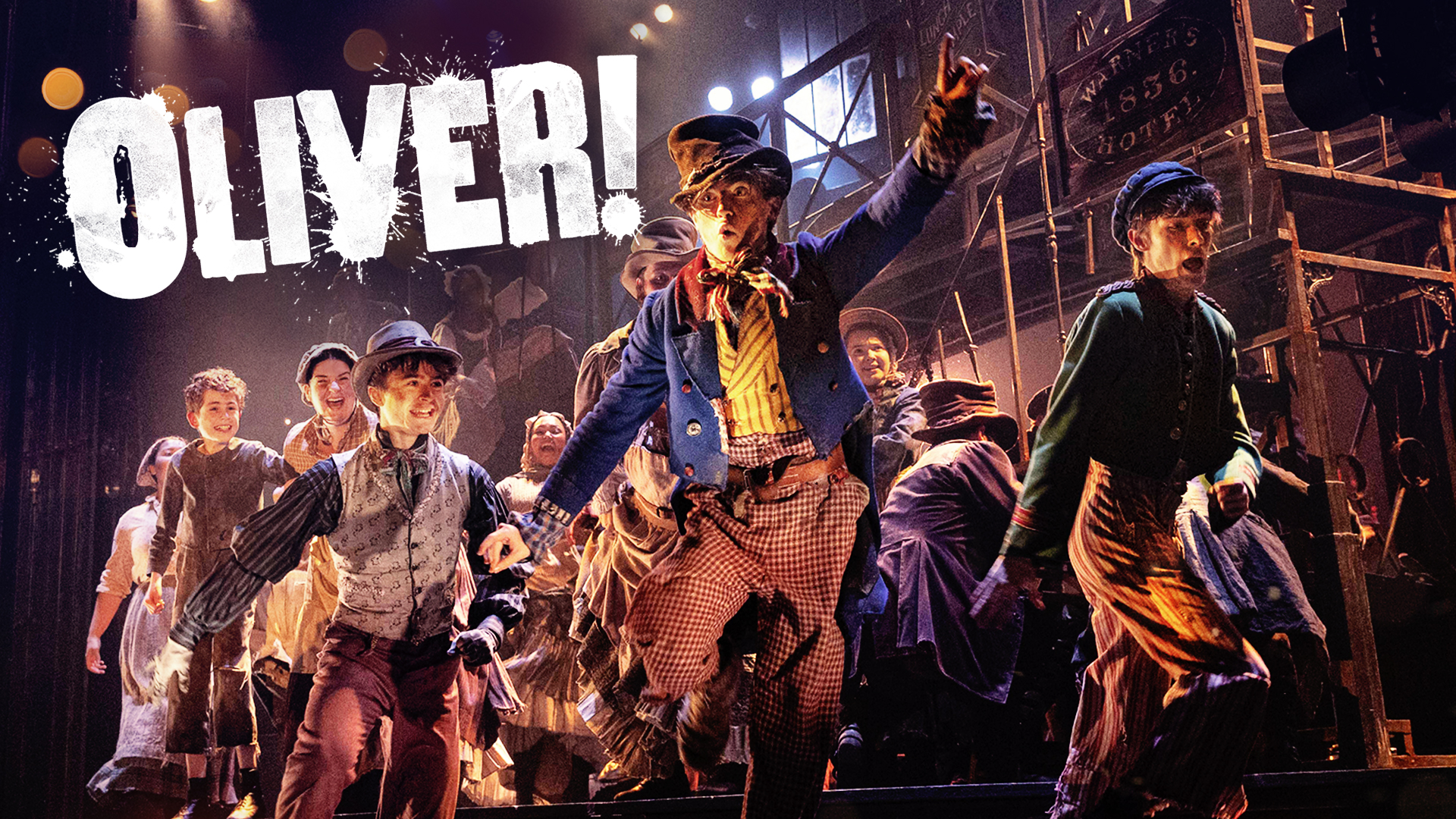 Pickpockets led by the Artful Dodger dancing on stage