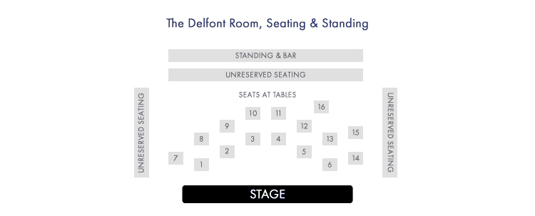 Seating Plan at The Delfont Room Seating Plan at The Delfont Room
