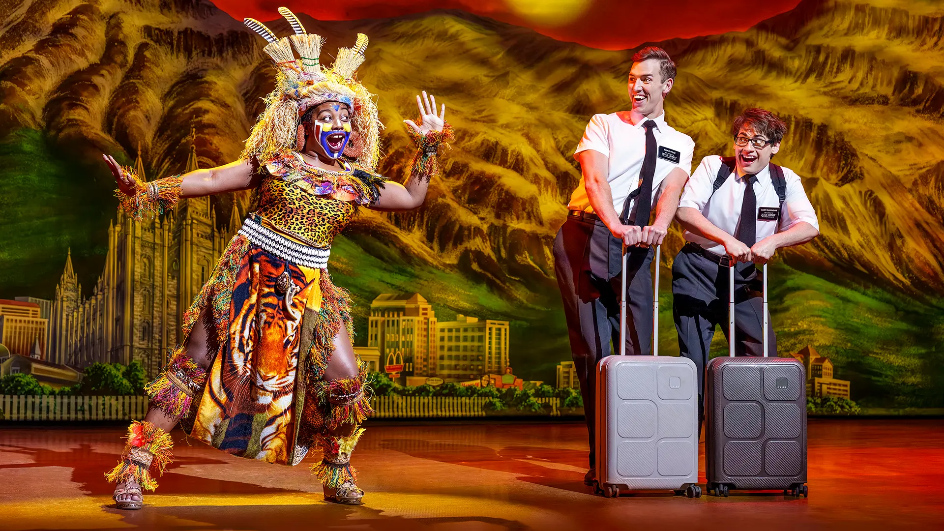 The Book of Mormon London Company. Photography by Paul Coltas