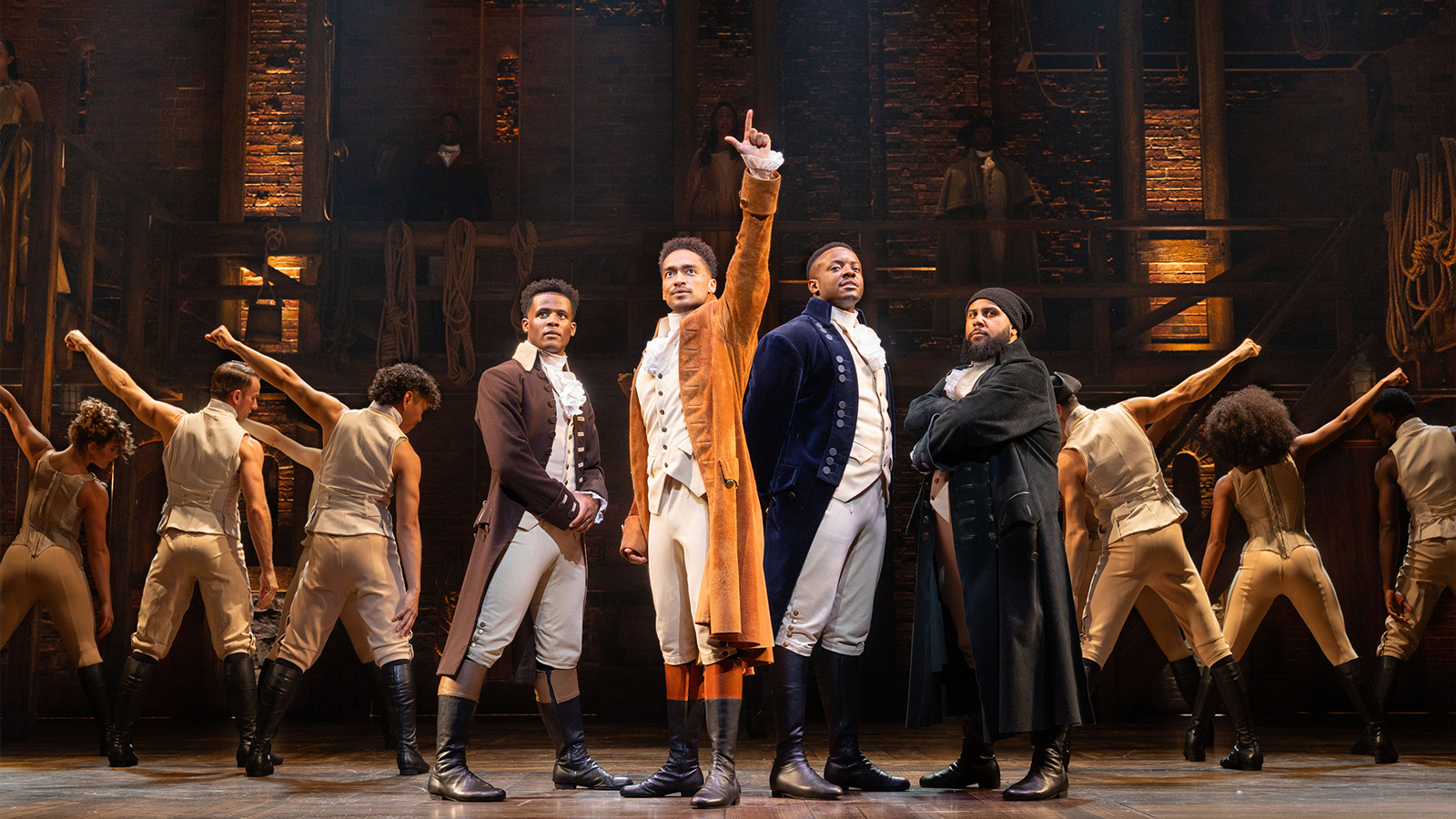 Hamilton London Cast. Production photography by Danny Kaan.