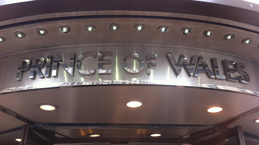 Prince of Wales Theatre exterior signage