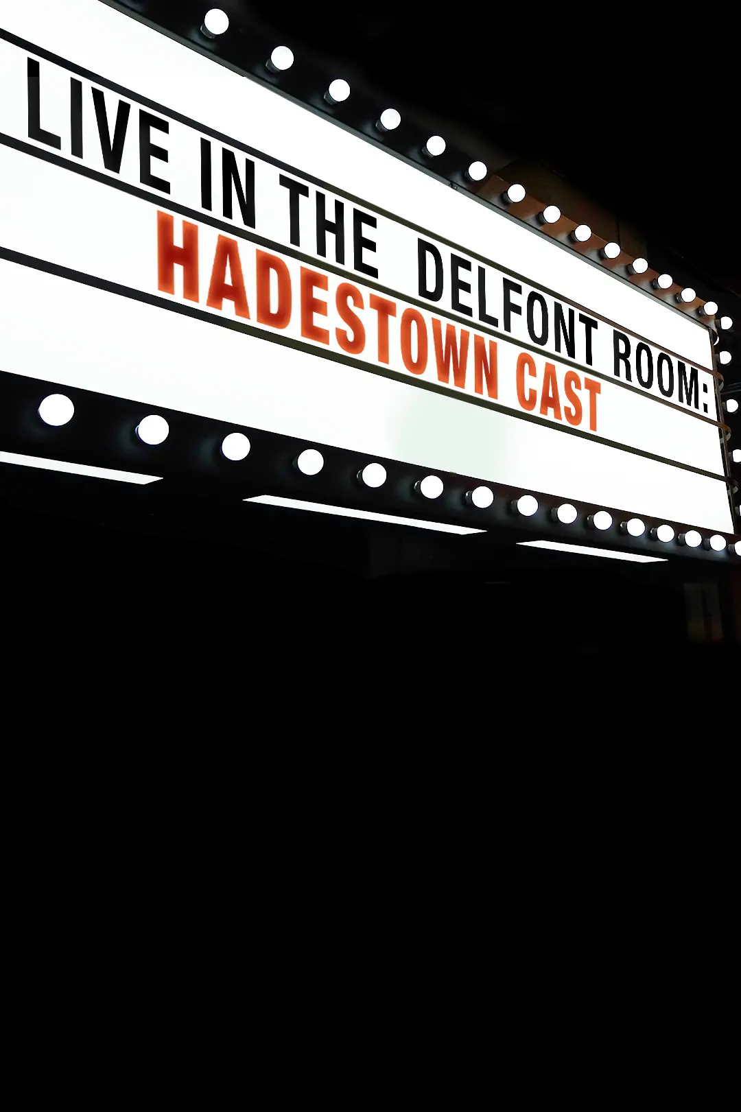 live in the delfont room hadestown cast portrait