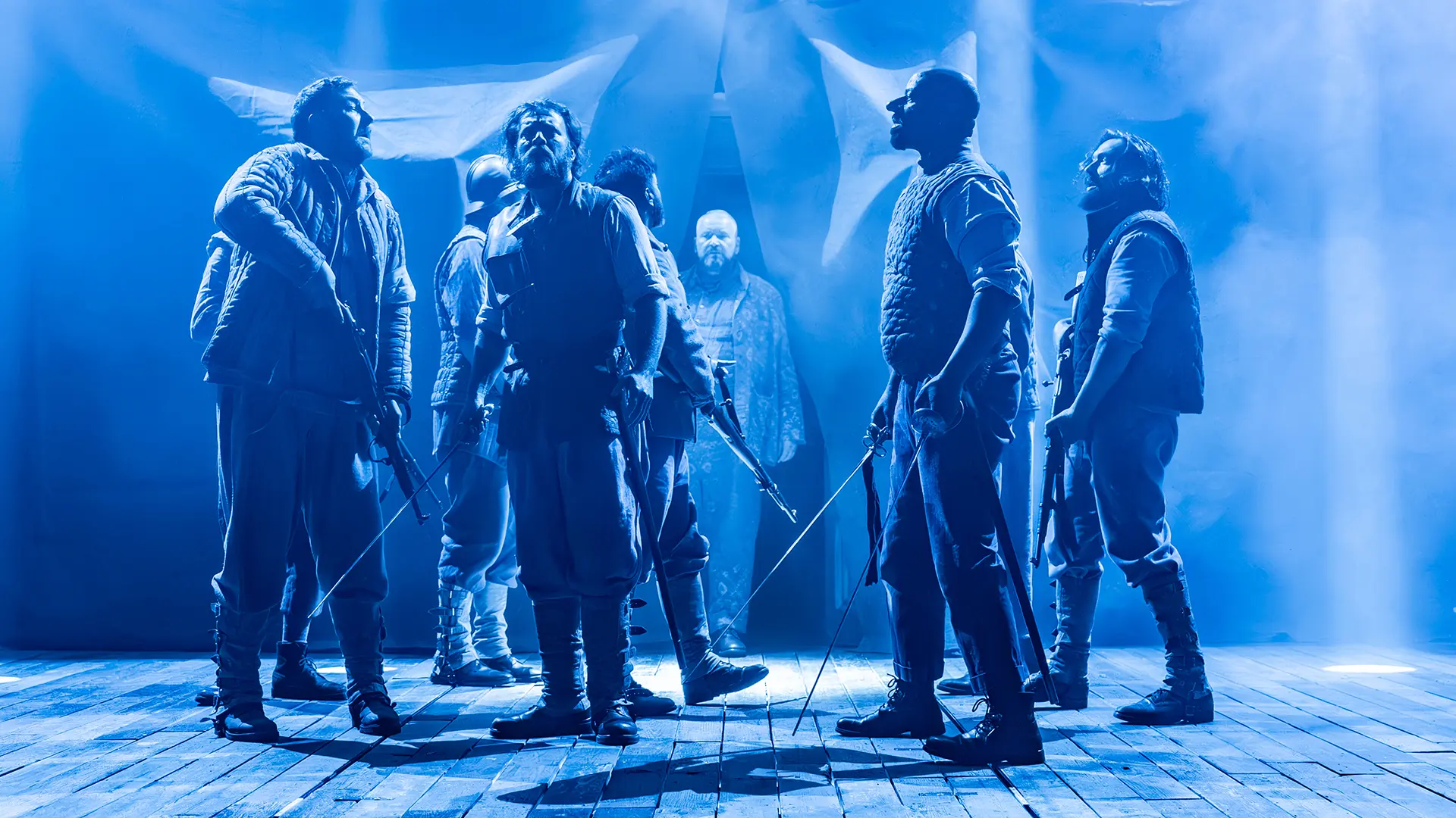 Cyrano de Bergerac production cast. Photography by Marc Brenner