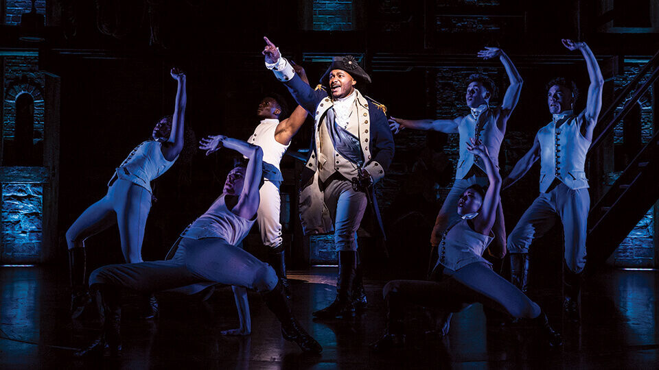 Hamilton London Cast. Production photography by Matthew Murphy.