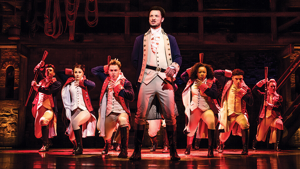 Hamilton London Cast. Production photography by Matthew Murphy.