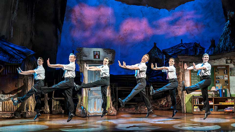 The Book of Mormon London cast. Photography by Johan Persson